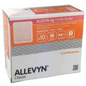 ALLEVYN Ag Gentle Border Silver Dressing 17.5cm X 17.5cm, 10 Dressings