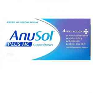 Anusol Plus HC Suppositories, 12 Suppositories