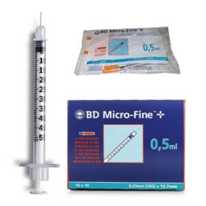 BD SafetyGlide Insulin Syringe 0.5ml