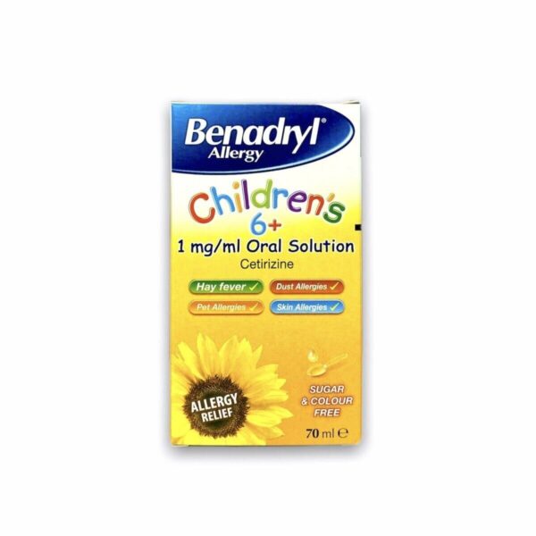 Benadryl Allergy Children’s 6+ Solution – Cetirizine Solution, 70ml