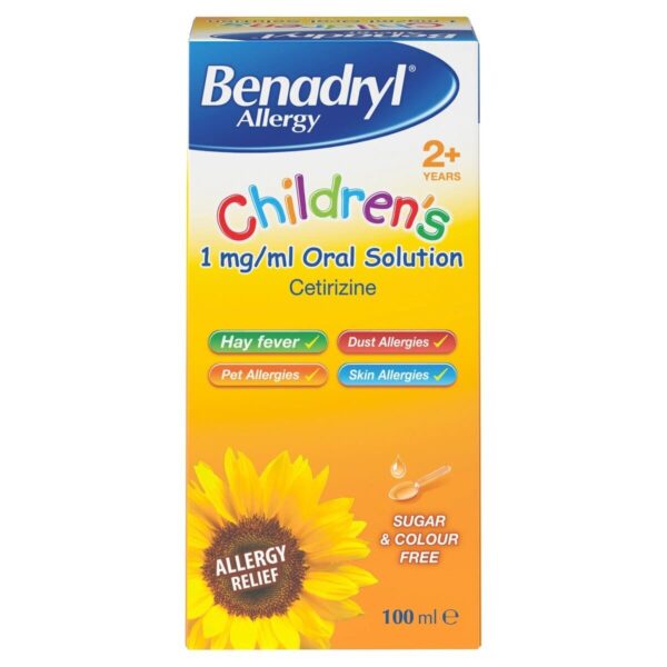 Benadryl Allergy Children's Solution - Cetirizine Solution, 100ml