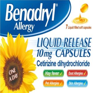 Benadryl Allergy Liquid Release Cetirizine Capsules 10mg