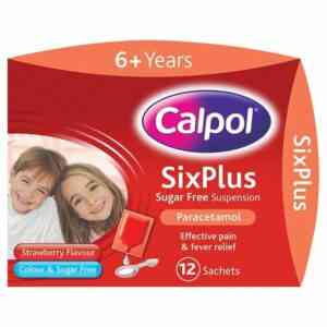 Calpol SixPlus Suger Free Suspension Sachets, 12 Sachets