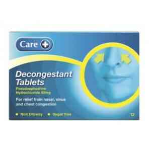Care Decongestant Tablets, 12 Tablets