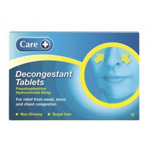 Care Decongestant Tablets, 12 Tablets