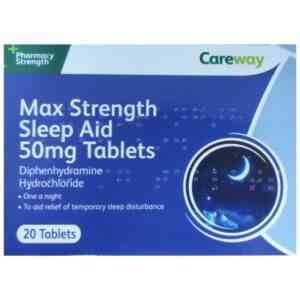 Careway Sleep Aid 50mg - Diphenhydramine 50mg, 20 Tablets
