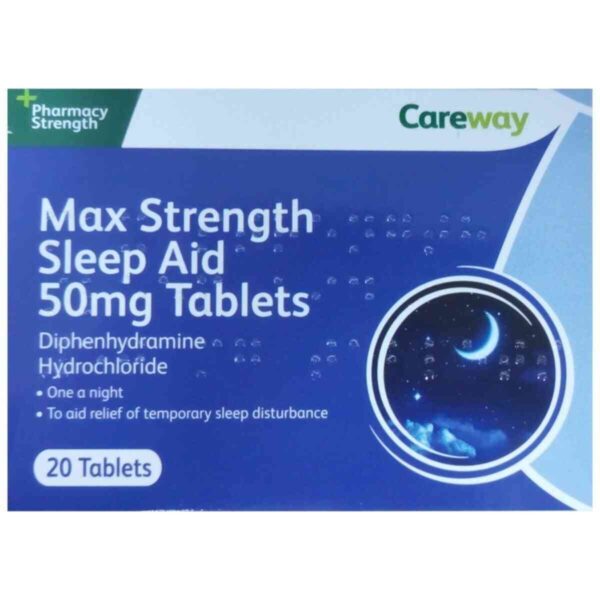 Careway Sleep Aid 50mg - Diphenhydramine 50mg, 20 Tablets