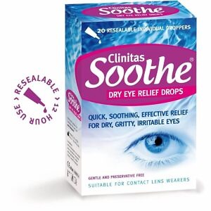Clinitas Soothe Multi Eye Drops - Dry Eye Relief Drops, 20 X 0.5ml
