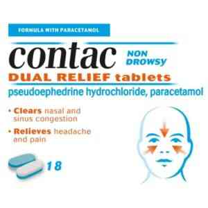 Contac Cold & Flu Dual Relief Tablets, 18 Tablets