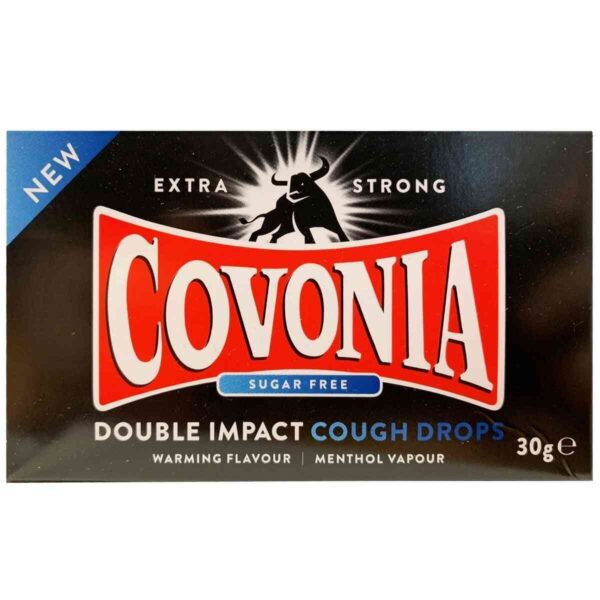 Covonia Double Impact Strong Original Cough Lozenges Sugar Free, 30g