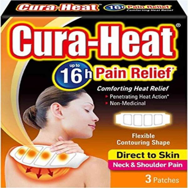 Cura Heat Neck And Shoulder Direct to Skin Pain Patch, 3 Patches