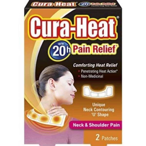 Cura Heat Neck And Shoulder Pain Patch, 2 Patches