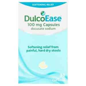 Dulcoease 100mg Capsules Stool Softening Relief Capsules, 30 Capsules