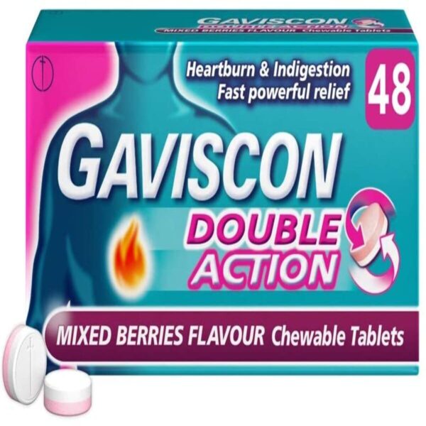 Gaviscon Double Action Heartburn and Indigestion Tablets Mixed Berries