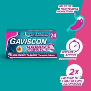 Gaviscon Double Action Mixed Berries Flavour Chewable Tablets