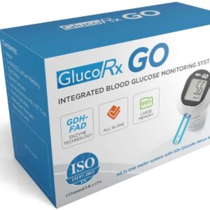 GlucoRx Go Blood Glucose Meter Plus 50 Test Strips