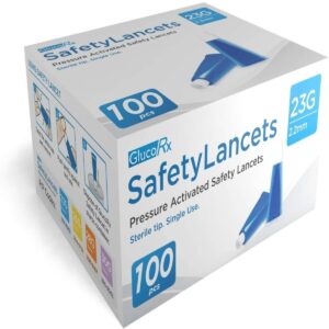 GlucoRx Safety Lancets 23G 2.2 mm