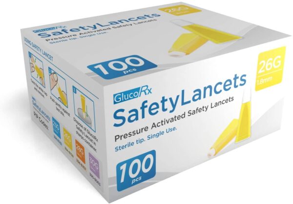 GlucoRx Safety Lancets 26G 1.8MM