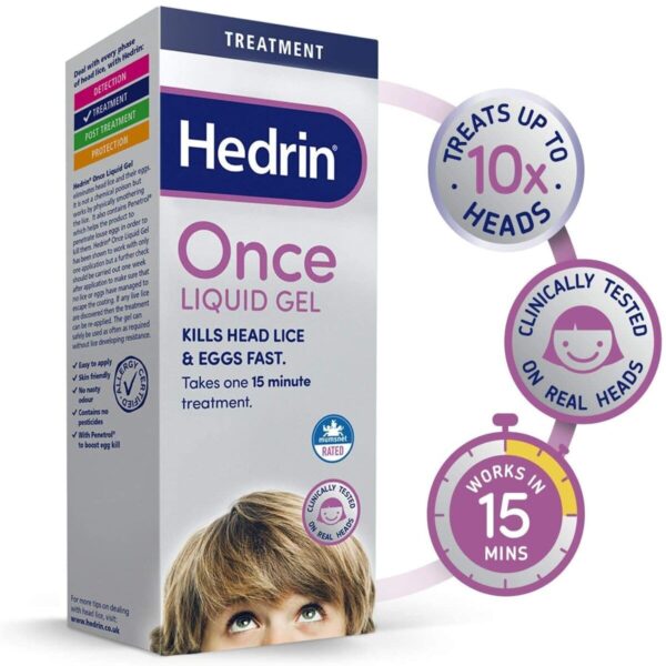 Hedrin Once Liquid Gel Head Lice Treatment, 100ml
