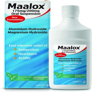 Maalox Oral Suspension Indigestion Relief Peppermint Flavour