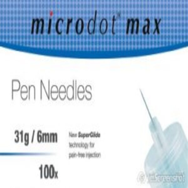 Microdot Droplet Pen Needles 6mm 31G