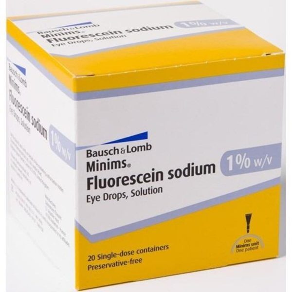 Minims Fluorescein sodium Eye Drops 1%, 20 SDU
