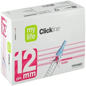 Mylife Clickfine Pen Needles 12mm Diamond Tip, 100 Needles