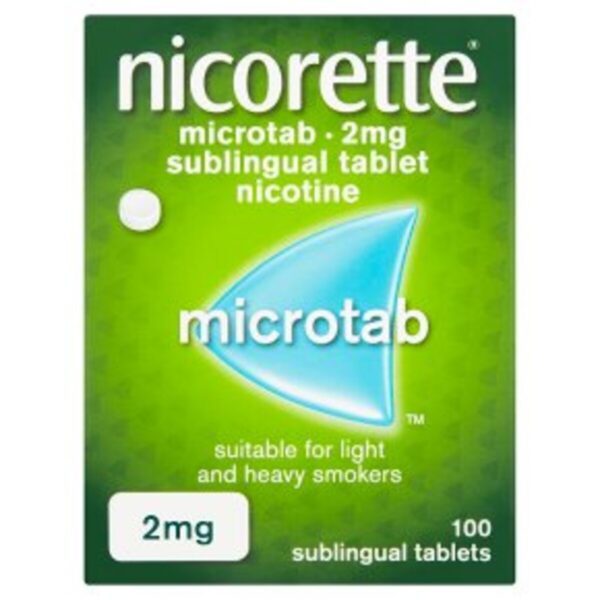 Nicorette Microtab 2mg - Nicotine Sublingual Tablets, 100 Tablets