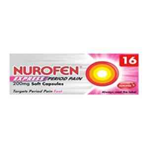 Nurofen Express Period Pain 200mg Soft Capsules, 16 Capsules
