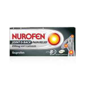 Nurofen Joint & Back Pain Relief 200mg Soft Capsules, 16 Capsules