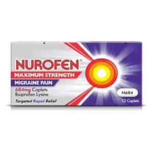 Nurofen Maximum Strength Migraine Pain 684mg, 12 Caplets