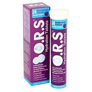ORS Hydration Salts Tablet Blackcurrant, 24 Soluble Tablets