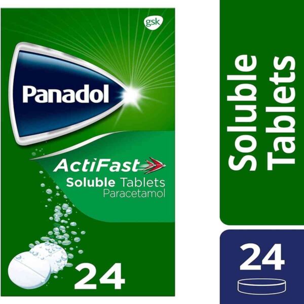 Panadol Actifast Soluble Paracetamol Tablets, 24 Tablets