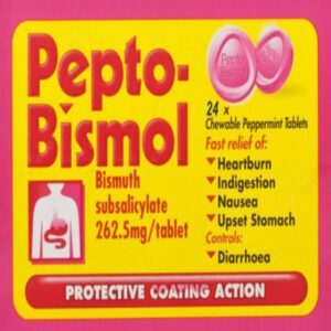 Pepto Bismol Chewable Upstomach And Diarrhoea Relief Tablets