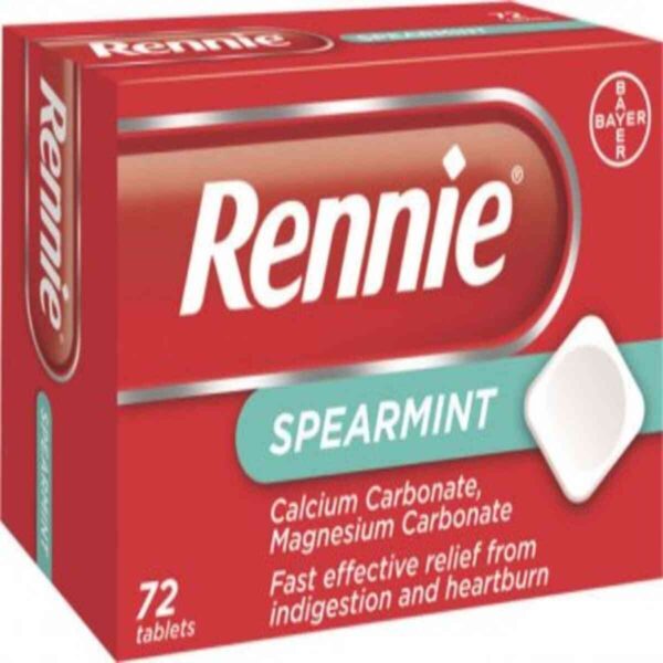 Rennie Spearmint Chewable Tablet Heartburn Relief