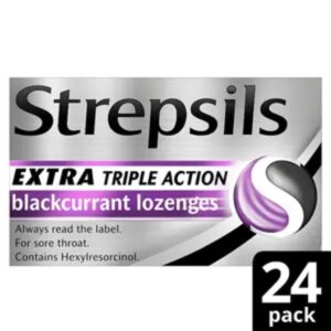 Strepsils Extra Triple Action Blackcurrant Lozenges