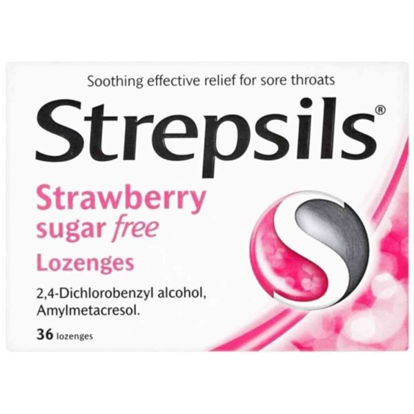 Strepsils Strawberry Sugar Free Lozenges