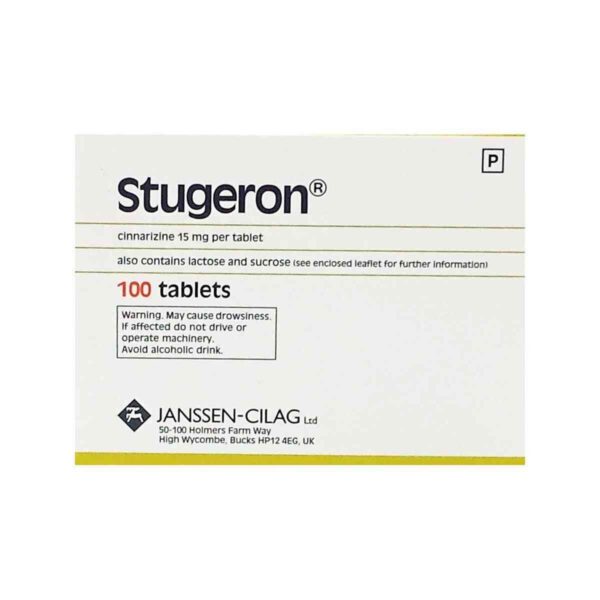 Stugeron 15mg Tablets - Cinnarizine 15mg, 100 Tablets