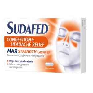 Sudafed Congestion & Headache Relief - Max Strength, 16 Capsules