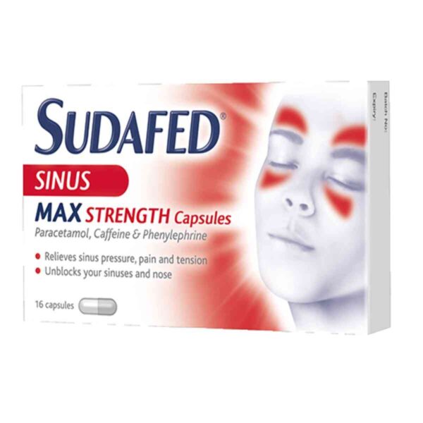 Sudafed Sinus Max Strength, 16 Capsules
