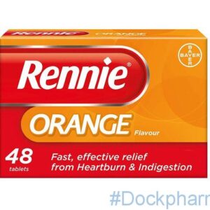 Rennie Heartburn and Indigestion Relief Tablets, Orange Flavour