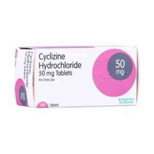 Cyclizine Hydrochloride 50mg Tablets, 100 Tablets