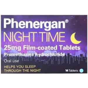 Phenergan Night Time 25mg Tablets, 14 Tablets