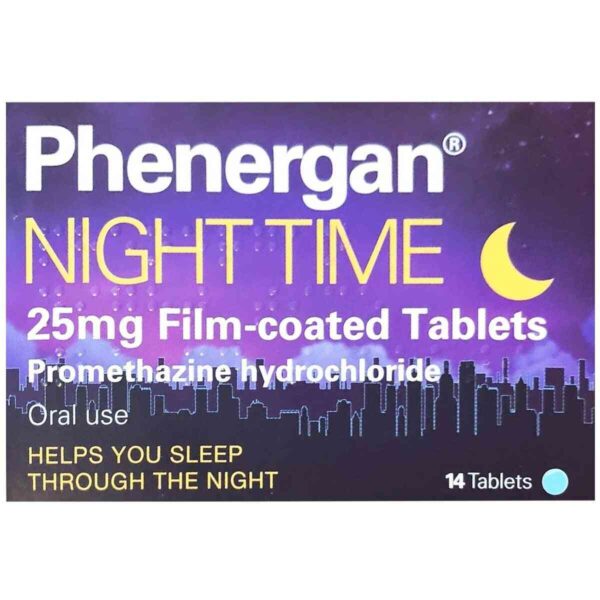 Phenergan Night Time 25mg Tablets, 14 Tablets