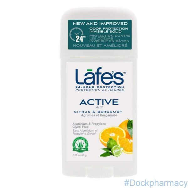 Lafes Natural Body Care Deodorant Twist Stick, Active