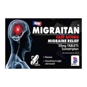 Migraitan 50mg Tablet, 2 Tablets