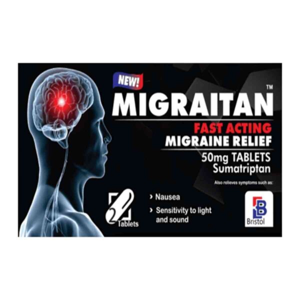 Migraitan 50mg Tablet, 2 Tablets
