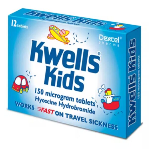 Kwells Kids Travel Sickness Tablets - Hyoscine 150mcg, 12 Tablets