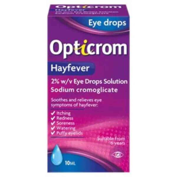 Opticrom Hayfever Eye Drops, 10ml