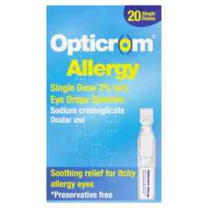 Opticrom Preservative Free Allergy Eye Drop, 20 Single Doses